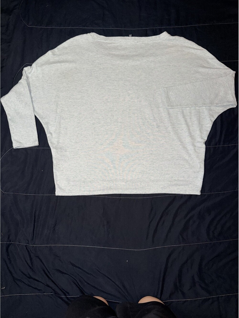 Women's Light Blue Long Sleeve Crop Top T-Shirt Size XL - Picture 2 of 7